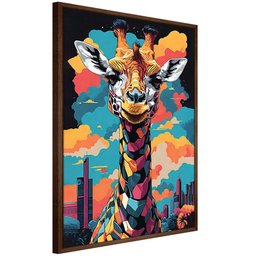Quadro Decorativo Girafa Cores Moldura Cxalta 100x66 Titulos Moldura Madeira - 7