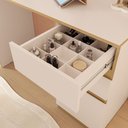 Ver imagem 5 de Penteadeira Camarim Ariel com Espelho 2 Gavetas e 1 Porta - Offwhite/Dourado