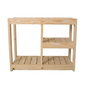 Sapateira com Banco de Madeira Pinus 70x30 - Vazada no Meio