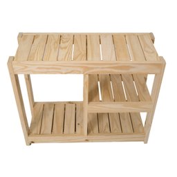 Sapateira com Banco de Madeira Pinus 70x30 - Vazada no Meio - 4