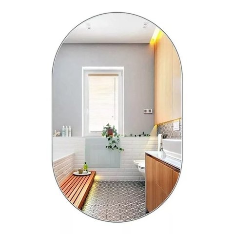 Espelho Decorativo Lapidado Oval 70x100cm Woodglass