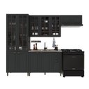 Ver imagem 2 de Cozinha Modulada 4 Peças Cristaleira Balcão sem Tampo 2 Aéreos 100% MDF com Vidro Bari