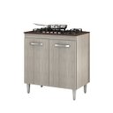 Ver imagem 2 de Balcão para Cooktop 4 e 5 Bocas 2 Portas 80 cm Montado Módulo Amadeirado Cinza