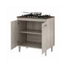 Ver imagem 4 de Balcão para Cooktop 4 e 5 Bocas 2 Portas 80 cm Montado Módulo Amadeirado Cinza