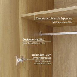 Guarda-roupa Modulado 2 Peças 4 Portas Jade Cabecasa Madeiramadeira - 8