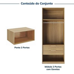 Guarda-roupa Modulado 2 Peças 4 Portas Jade Cabecasa Madeiramadeira - 5