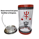 Ver imagem 4 de Porta Vela Pomba Gira e Exu Vidro e Alumínio 18 Cm