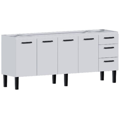 Gabinete Aço Atena 1,92 Metros Branco para Pia 2,00 Metros - P103618 - Cozimax