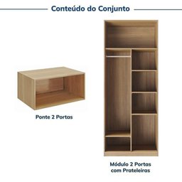 Guarda-roupa Modulado 2 Peças 4 Portas Jade Cabecasa Madeiramadeira - 5