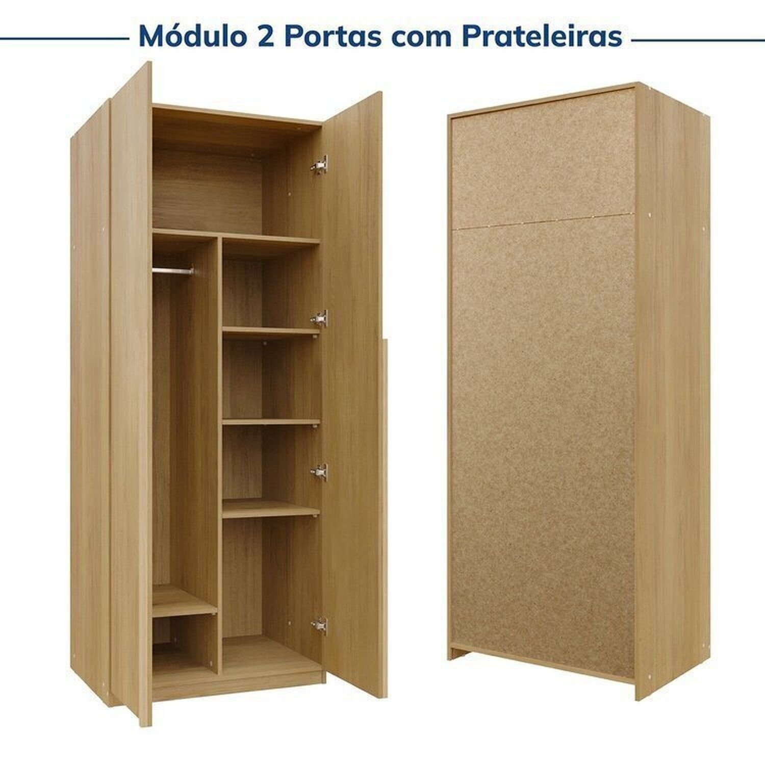 Guarda-roupa Modulado 2 Peças 4 Portas Jade Cabecasa Madeiramadeira - 10