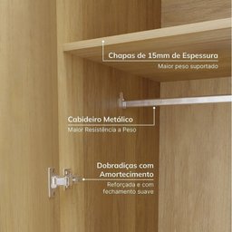 Guarda-roupa Modulado 2 Peças 4 Portas Jade Cabecasa Madeiramadeira - 8