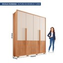 Ver imagem 3 de Guarda-roupa Solteiro 4 Portas Francis