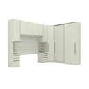 Ver imagem 2 de Guarda Roupa Casal Modulado 5 Peças com Cabeceira 9 Portas 9 Gavetas Seletto Areia Cinza