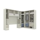 Ver imagem 4 de Guarda Roupa Casal Modulado 5 Peças com Cabeceira 9 Portas 9 Gavetas Seletto Areia Cinza
