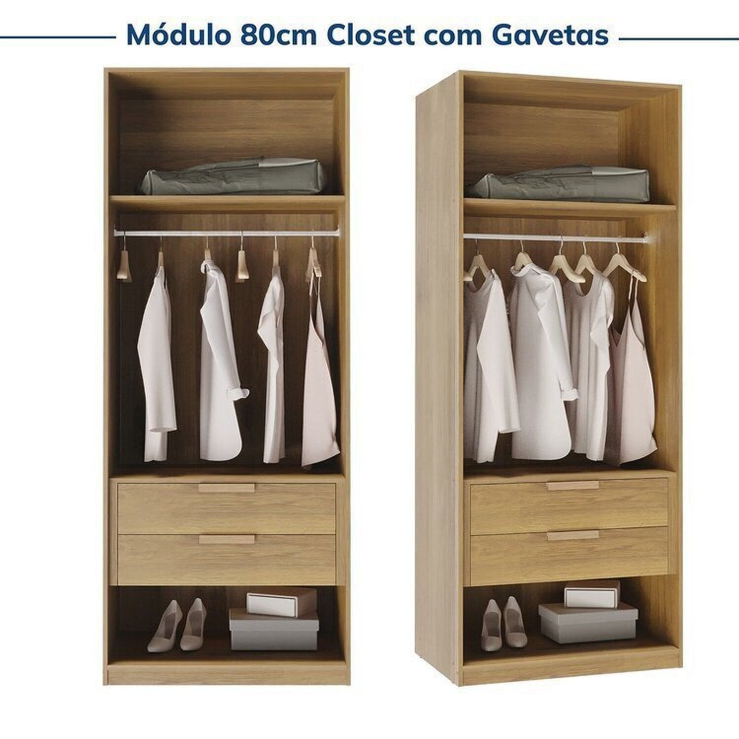 Guarda-roupa Modulado 2 Peças 2 Portas Jade Cabecasa Madeiramadeira - 9