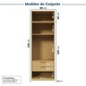 Guarda-roupa Modulado 2 Peças 2 Portas Jade Cabecasa Madeiramadeira - 3