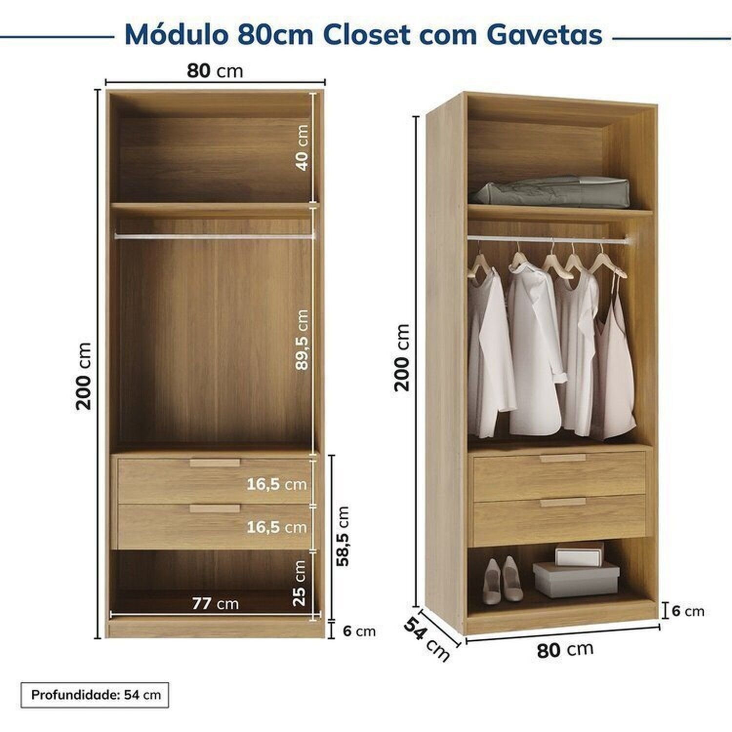 Guarda-roupa Modulado 2 Peças 2 Portas Jade Cabecasa Madeiramadeira - 10
