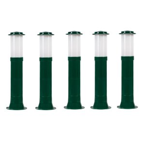 Poste Balizador Luminária Casa Sítio Jardim 35cm Verde Kit 5