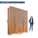 Ver imagem 3 de Guarda-Roupa 4 Portas e 3 Gavetas Francis Marrom/Freijó