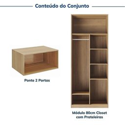 Guarda-roupa Modulado 2 Peças 2 Portas Jade Cabecasa Madeiramadeira - 4