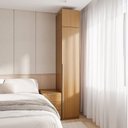 Ver imagem 3 de Guarda Roupa Planejado Casal 2 Peças 2 Portas Jade CabeCasa MadeiraOriginals Amarelo/Avelã