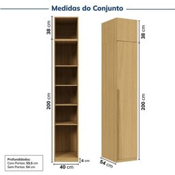 Guarda-roupa Modulado 2 Peças 2 Portas Jade Cabecasa Madeiramadeira - 6