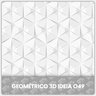 Papel De Parede Adesivo Geométrico Hexágono 3D Branco Quarto - 3