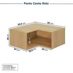 Guarda-roupa Modulado de Canto 2 Peças 4 Portas Jade Cabecasa Madeiramadeira - 13