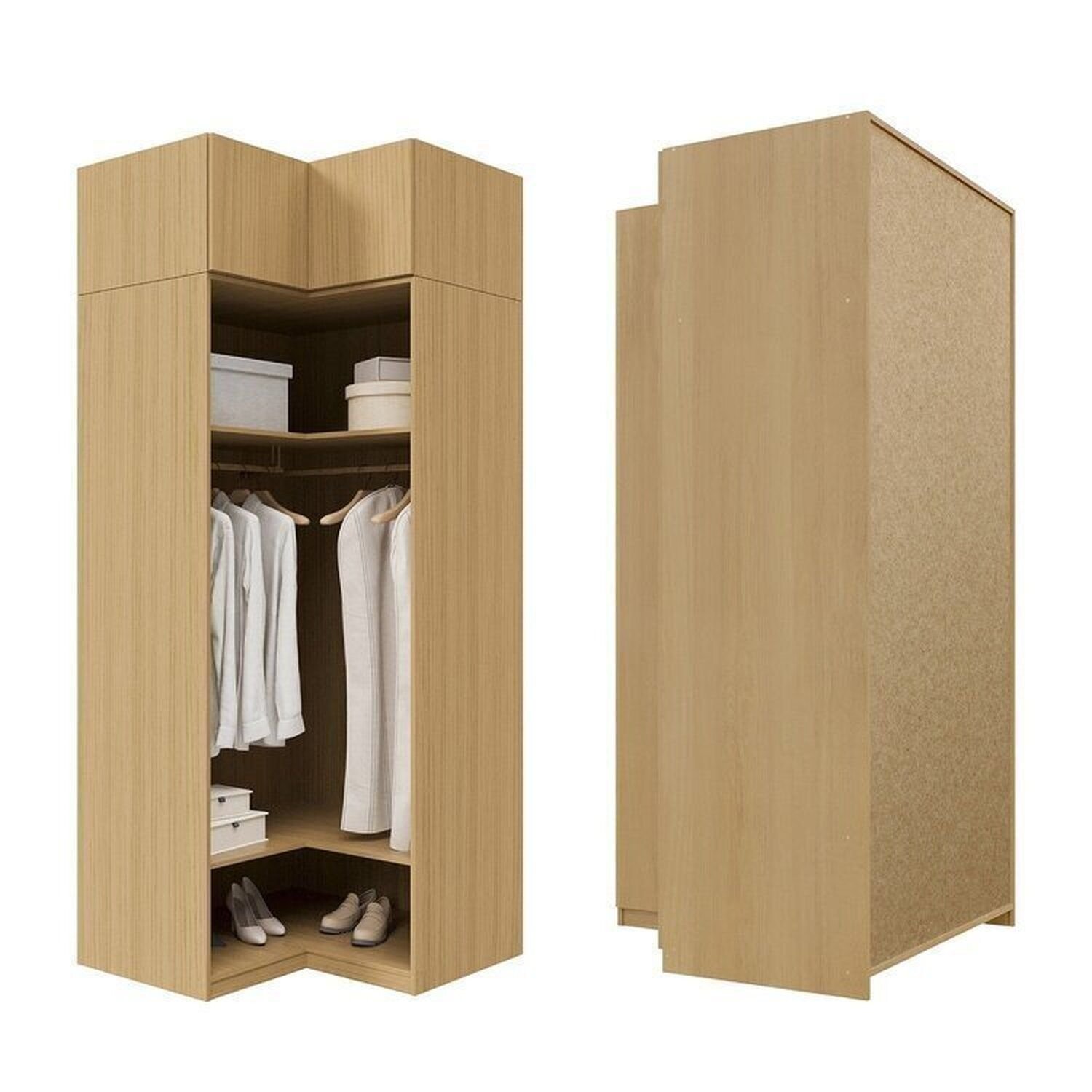Guarda-roupa Modulado de Canto 2 Peças 2 Portas Jade Cabecasa Madeiramadeira - 10
