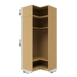 Guarda-roupa Modulado de Canto 2 Peças 2 Portas Jade Cabecasa Madeiramadeira - 3