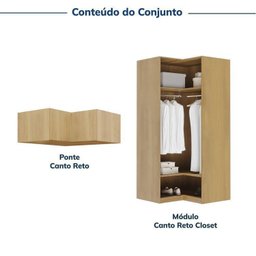 Guarda-roupa Modulado de Canto 2 Peças 2 Portas Jade Cabecasa Madeiramadeira - 4