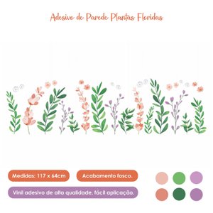 Adesivo de Parede Infantil Plantas Floridas