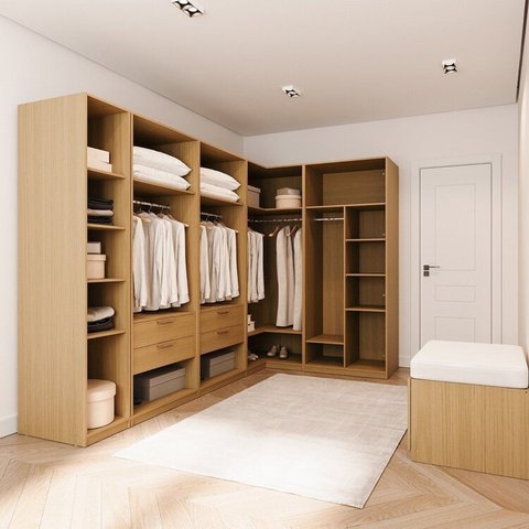 Guarda-roupa Modulado de Canto 5 Peças Jade CabeCasa MadeiraOriginals