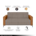 Ver imagem 3 de Sofá Living Decorativo Houston 2 Lugares 160cm Pés em Metal Veludo/ Pu Castor/ Caramelo G33 - Gran B