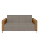 Ver imagem 5 de Sofá Living Decorativo Houston 2 Lugares 160cm Pés em Metal Veludo/ Pu Castor/ Caramelo G33 - Gran B