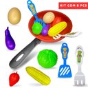 Ver imagem 1 de Kit Cozinha de Plastico 08 Peças Frigideira Color Frigideira Panela de Brinquedo Comidinha Cozinha I