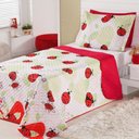 Ver imagem 1 de Cobre Leito Colcha Solteiro Alegria 2 Pç Joaninha Vermelho 100% Poliéster