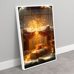 Quadro Decorativo Jesus Ceia Partilha do Pão Sala Quarto Casa Escritório - 2
