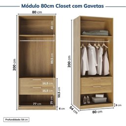 Guarda-roupa Modulado de Canto 10 Peças 9 Portas Jade Cabecasa Madeiramadeira - 12