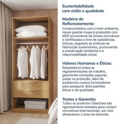 Guarda-roupa Modulado de Canto 10 Peças 9 Portas Jade Cabecasa Madeiramadeira - 15