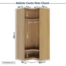 Guarda-roupa Modulado de Canto 10 Peças 9 Portas Jade Cabecasa Madeiramadeira - 13