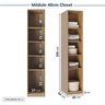 Guarda-roupa Modulado de Canto 10 Peças 9 Portas Jade CabeCasa MadeiraOriginals - 10