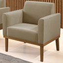 Ver imagem 2 de Poltrona Decorativa Base Madeira Castanho Maressa Suede Marrom Rt - Ibiza