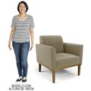 Ver mais imagens de Poltrona Decorativa Base Madeira Castanho Maressa Suede Marrom Rt - Ibiza