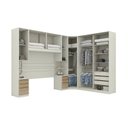 Ver imagem 3 de Guarda Roupa Casal Modulado 5 Peças com Espelho e Cabeceira 9 Portas 6 Gavetas Seletto Areia/Jequitibá Marrom