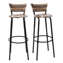 Ver imagem 1 de Kit 2 Banquetas 80cm para Balcão Ilha Bancada Área Gourmet Encosto em Junco Banco Itagold