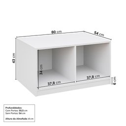 Banco 2 Portas 80cm Jade Cabecasa Madeiramadeira - 2