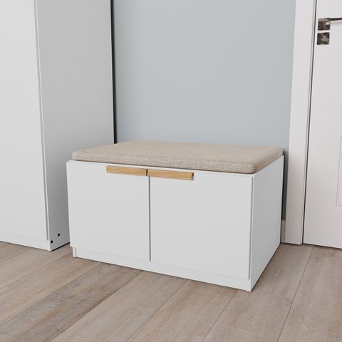Banco 2 Portas 80cm Jade CabeCasa MadeiraOriginals Branco/Fosco