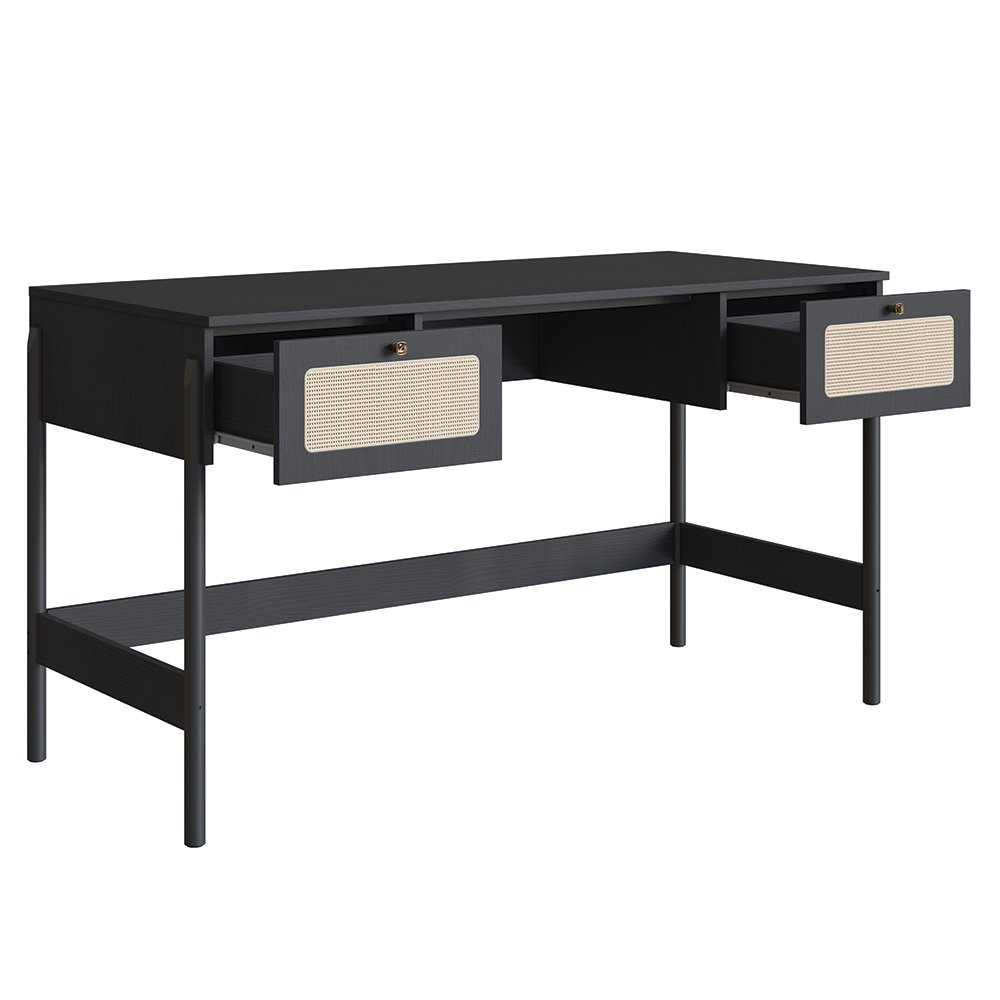 Mesa Escrivaninha e Estante Pés Madeira Arlo A10 Nero/preto - Mpozenato - 6