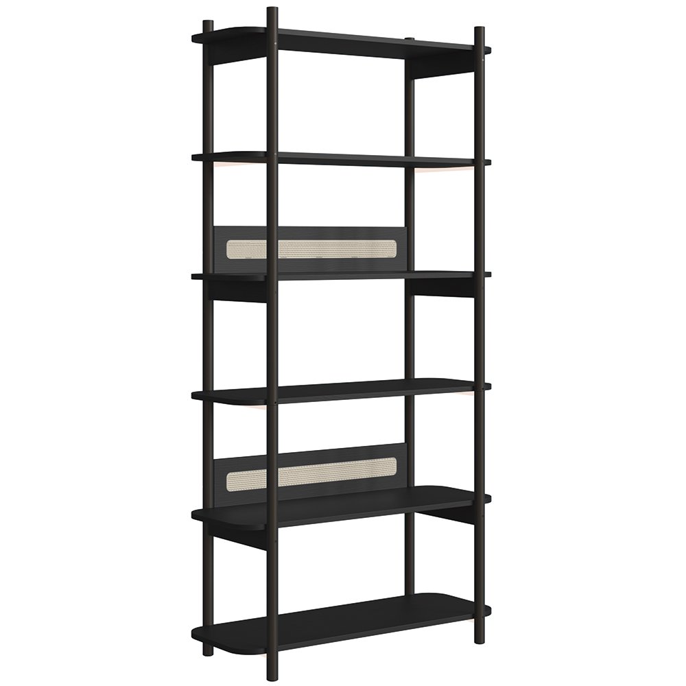 Mesa Escrivaninha e Estante Pés Madeira Arlo A10 Nero/preto - Mpozenato - 7